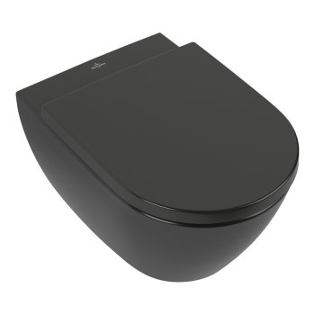 Унитаз подвесной Villeroy & Boch Subway 2.0, Direct Flush, CeramicPlus, 56×37 см, чёрный матовый